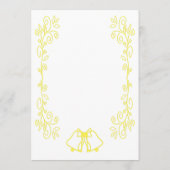 Lemon Bells Scrollwork Design Wedding Menükarte (Rückseite)