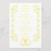 Lemon Bells Scrollwork Design Wedding Programm (Rückseite)