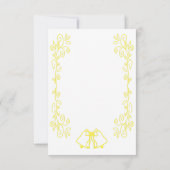 Lemon Bells Scrollwork Design Wedding RSVP Karte (Rückseite)