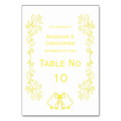 Lemon Bells Scrollwork Design Wedding Tischnummer (Rückseite)