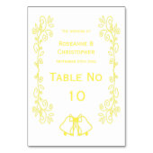 Lemon Bells Scrollwork Design Wedding Tischnummer (Vorderseite)