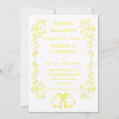 Lemon Bells Scrollwork Hochzeitsempfang Einladung (Vorderseite)