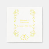 Lemon Bells Scrollwork Hochzeitsempfang Serviette (Vorderseite)