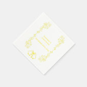 Lemon Bells Scrollwork Hochzeitsempfang Serviette (Ecke)