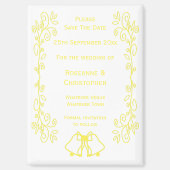 Lemon Bells Scrollwork Wedding Save the Date Magnet (Vorderseite)