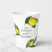 Lemon Big Blätter Brautparty Paper Cups Pappbecher (Rückseite)