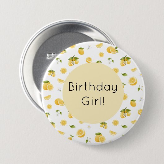 Lemon Birthday Button (Vorne & Hinten)