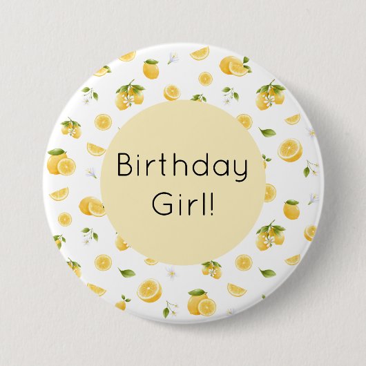 Lemon Birthday Button (Vorderseite)