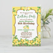 Lemon Birthday Einladung (Stehend Vorderseite)