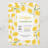 Lemon Birthday Einladung (Vorne/Hinten)