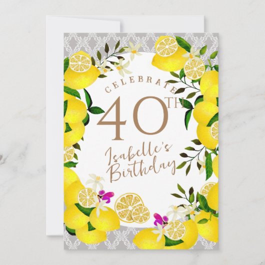 Lemon Birthday Einladung (Vorderseite)