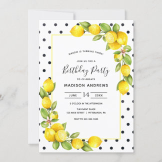 Lemon Birthday Einladung