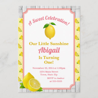 Lemon Birthday Einladung Lemonade 1. Geburtstag