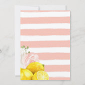 Lemon Birthday Einladung mit rosa Blume (Rückseite)