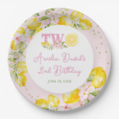 Lemon Birthday Floral Pappteller (Vorderseite)