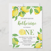 Lemon Birthday Invitation Personalized info Einladung (Vorderseite)