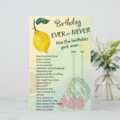 Lemon Birthday nie oder nie Spiel (Stehend Vorderseite)