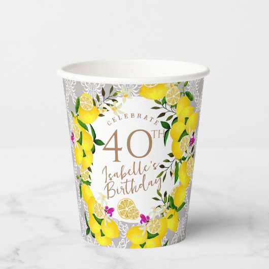 Lemon Birthday Pappbecher (Vorderseite)