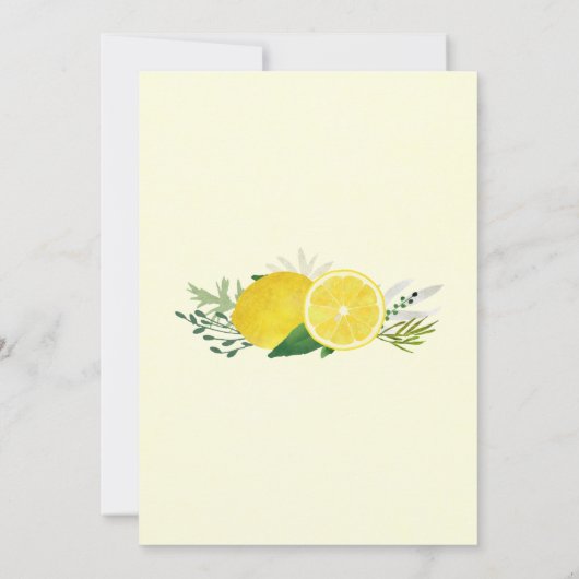 Lemon Birthday Party Einladung (Rückseite)