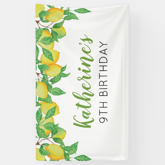 Lemon Birthday Personalized banner (Vertikal)