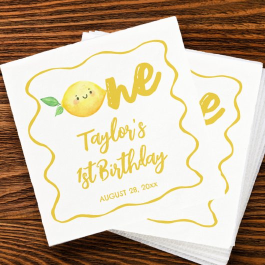 Lemon Birthday Serviette