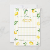 Lemon Birthday Time Capsule Cards Einladung (Vorderseite)