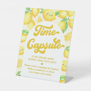 Lemon Birthday Time Kapsel Party Game Sockelschild