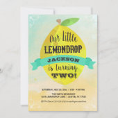 Lemon Birthday Watercolor Lemondrop Birthday Boy Einladung (Vorderseite)