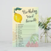 Lemon Birthday Word Scramble Game (Stehend Vorderseite)