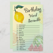 Lemon Birthday Word Scramble Game (Vorne/Hinten)