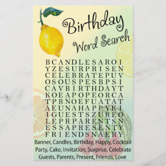 Lemon Birthday Wortsuche