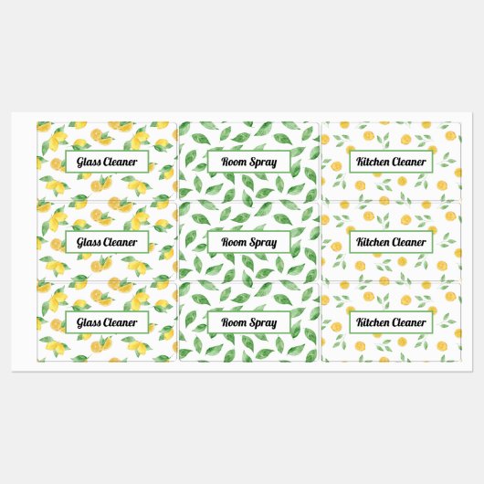 Lemon & Blätter Essenzielle Ölspritzen Flascheneti Etiketten (Blatt)