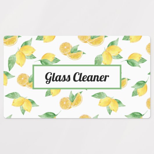 Lemon & Blätter Essenzielle Ölspritzen Flascheneti Etiketten (Design 1)