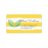 Lemon-Blätter Gelb & Grün | PERSONALISIERT Adressaufkleber (Vorne)