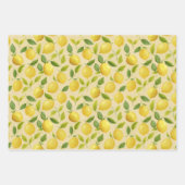 Lemon-Blätter Gelbes Muster Geschenkpapier Set (Vorderseite 3)