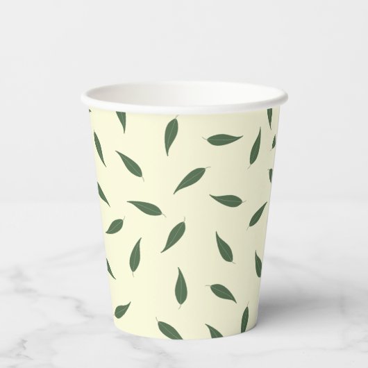 Lemon-Blätter Pappbecher (Rückseite)