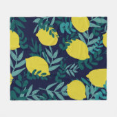Lemon-Blätter: Vintager Illustrationshintergrund Fleecedecke (Vorderseite (Horizontal))