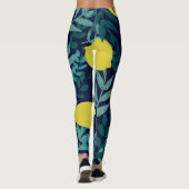 Lemon-Blätter: Vintager Illustrationshintergrund Leggings (Rückseite)
