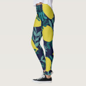 Lemon-Blätter: Vintager Illustrationshintergrund Leggings (Links)