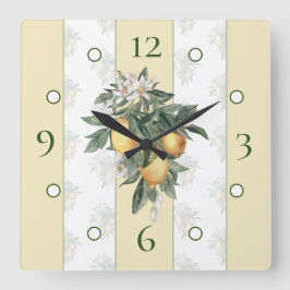 Lemon Bliss Square Wall Clock Quadratische Wanduhr