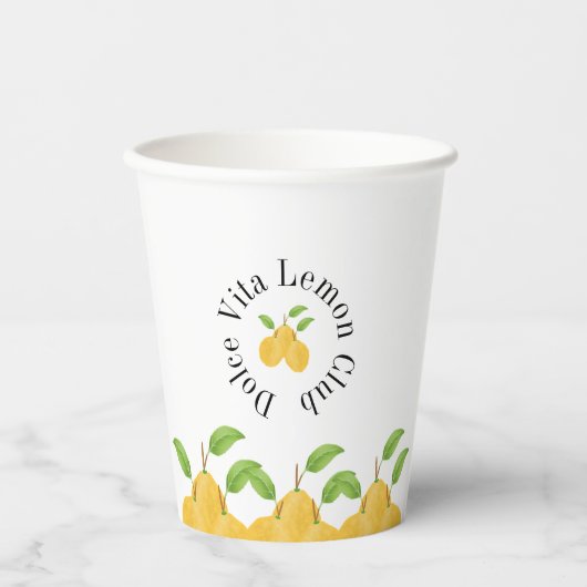 Lemon Bloom Collection Pappbecher (Vorderseite)