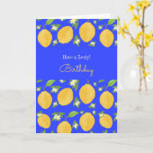Lemon Bloom Collection patterned blue Birthday Karte (Gelbe Blume)