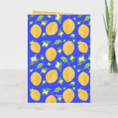 Lemon Bloom Collection patterned blue Birthday Karte (Rückseite)