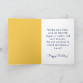 Lemon Bloom Collection patterned blue Birthday Karte (Innenseite)