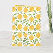 Lemon Bloom Collection patterned white Birthday Karte (Rückseite)
