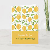 Lemon Bloom Collection patterned white Birthday Karte (Vorderseite)