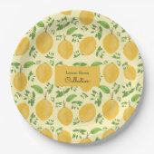 Lemon Bloom Collection patterned yellow Pappteller (Vorderseite)