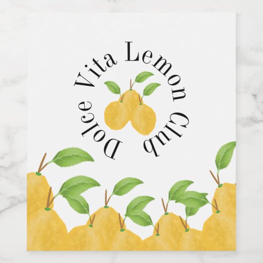 Lemon Bloom Collection Weinetikett (Einzelnes Label)