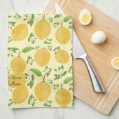 Lemon Bloom Kollektion Gelbes Muster Geschirrtuch (Viertel Falte)