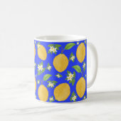 Lemon Bloom Kollektion gemustert blau Kaffeetasse (VorderseiteRechts)